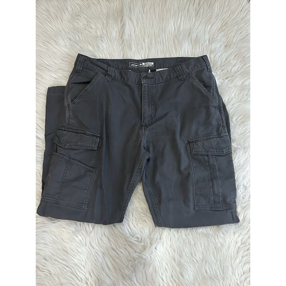 Carhartt BN3574-M Mens 36X30 Gray Relaxed Fit Cotton Twill Pants BOX4